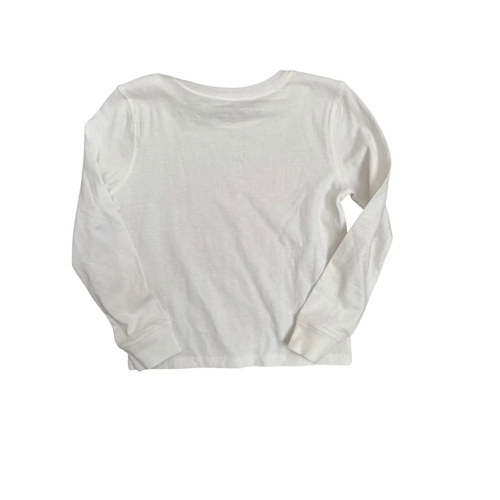 Vineyard Vines Girls White Candy Cane Bow Long Sleeve Shirt Christmas Size 5 NWT